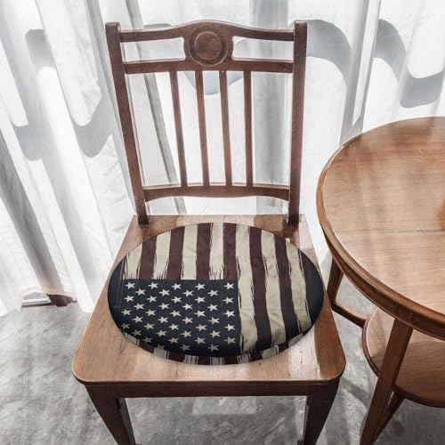 Coussin de chaise rond drapeau américain en mousse à mémoire - 8