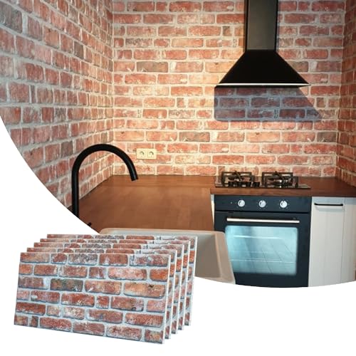 Dundee Deco 3D Wall Panels Faux Brick - Cladding, Red