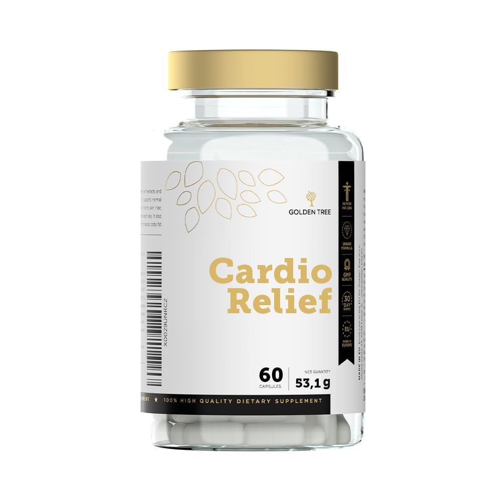 Golden Tree Cardio Relief – Cholesterin-Komplex, 60 Kapseln | Rotschimmelreis, Bergamotte, Berberin, Chrompicolinat, Angereichert mit Pflanzensterolen