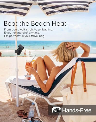 Image of Portable Clip-On Mini Fan, Hands-Free, Turbo Personal Handheld Fans Rechargeable w / 4 Wind & LED Display, Pocket Size Summer Essentials for Travel /EyeLash /Beach /Concert, Gifts for Women Men(Black)