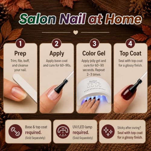 Image of Beetles Midnight Syrup Jelly Gel Nail Polish Set, 6 Colors Fall Gel Polish