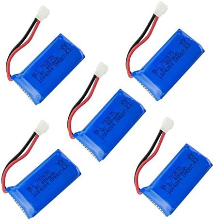 Miniatura 5 de sea jump 7.4V 400mAh polímero de litio RC Quadcopter batería (5PCS) con una línea de conversión 5 en 2 para DM007