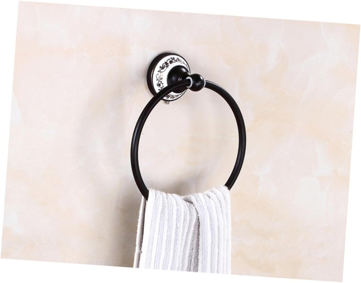 Gadpiparty Polished Metal Bath Towel Ring Holder Round Towel Rack Copper Material Stainproof 180-degree Rotation Modern Bathroom Accessory