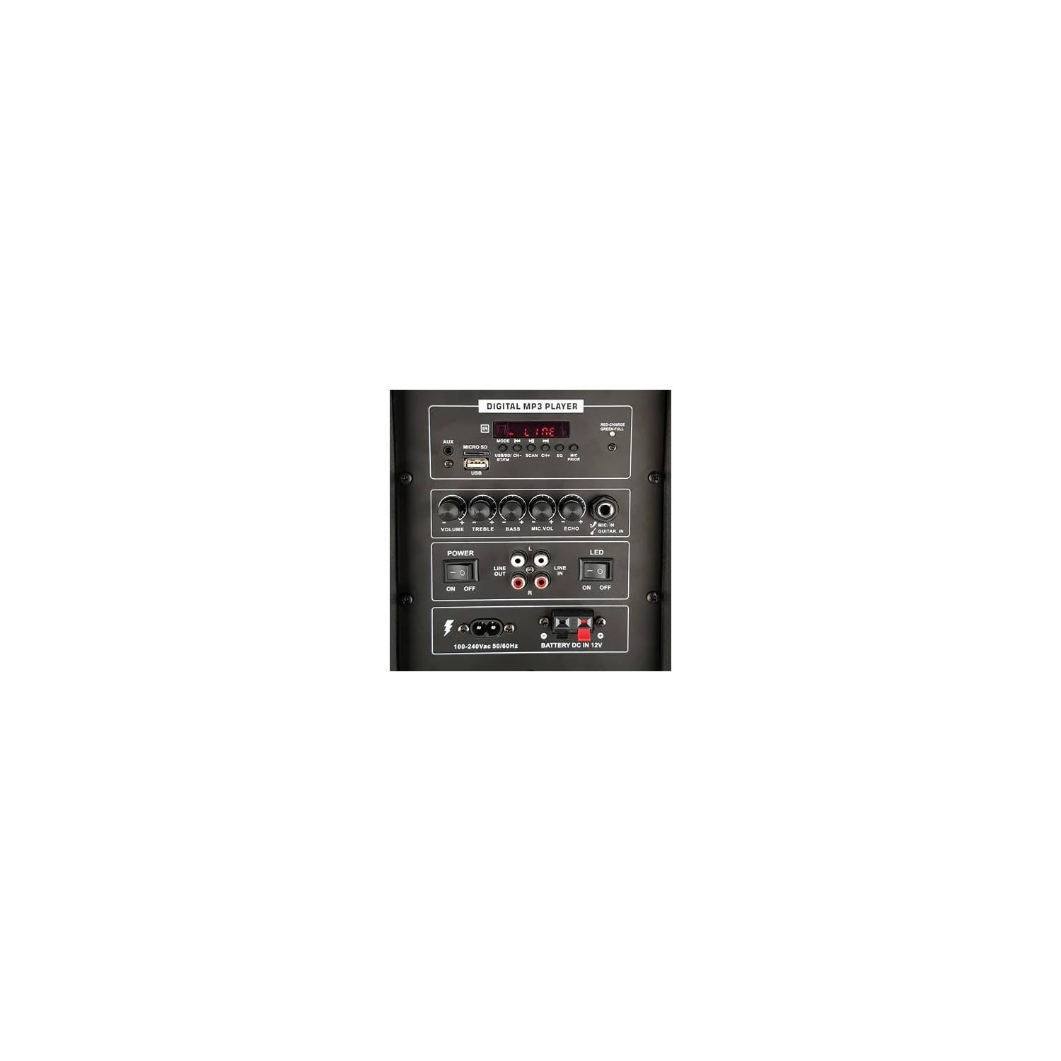 Karaoké SONO PORTABLE 800W Enceinte mobile amplifiée + accessoires 2 MICROS + JEU DE LUMIERE