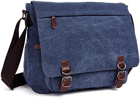 LOSMILE Umhängetasche Herren Schultertasche 16 Zoll Kuriertasche Canvas Laptop Tasche Messenger Bag für Arbeit und Schule.