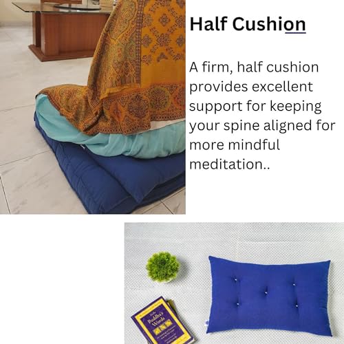 Image of Meditation Cushion for Vipassana by DhyaanAasan Awareness Series | Recommended by Old Vipassana Meditators | 100% Pure Cotton with Removable Cover - Experience Pure Comfort for Your Mindful Practice