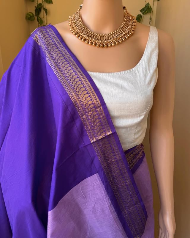 Image of South Cotton Gadwal Saree for Women | Celebrity Inspired Traditional Ethnic Wear | Chettinad & Kalyani Cotton Sarees | Soft Cotton Saree with Blouse Piece
