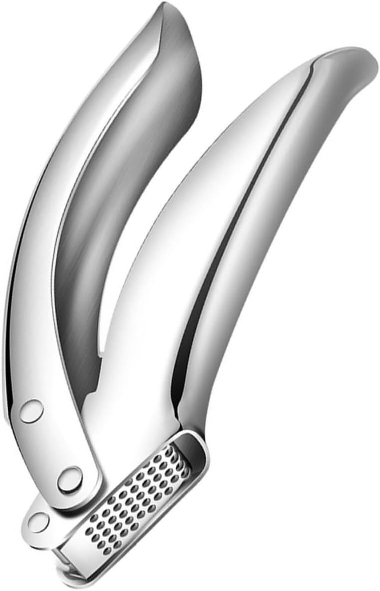 Gadpiparty Stainless Steel Garlic Press Manual Mincer with Closed Funnel for Easy Garlic and Ginger Crushing Thick Lever Handle Kitchen Gadget for Efficient Home Cooking