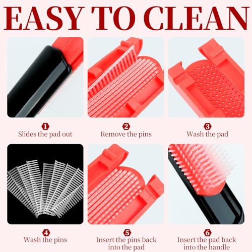 UREELIN hair Brush Set for Afro America/African Hair, Textured 3a to 4c -Detangler Brush,9 row hair brush,Wide Tooth Comb,Rat Tail Comb - Image 6