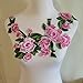 Flowers Embroidered Patch Sticker for Clothing Jacket Jeans Lace Applique DIY Clothes Decorations Fabric Patches (Color D Pink)