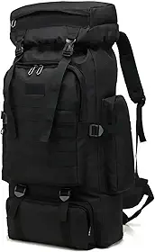TOKSHOP Mochila Grande Impermeável 80 litros Camping Trilha Camuflada Tática Militar Cargueira Aventura Pesca Acampamento