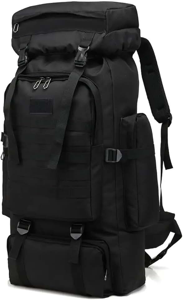 TOKSHOP Mochila Grande Impermeável 80 litros Camping Trilha Camuflada Tática Militar Cargueira Aventura Pesca Acampamento