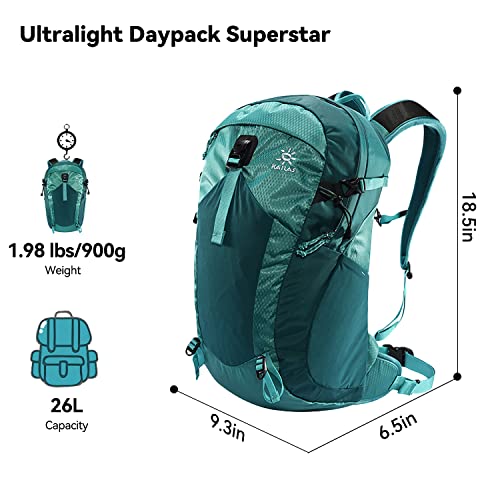 Kailas 26L Hiking Backpack For Women Men Lightweight Backpacks Waterproof Small Daypack For Camping Outdoor Trekking Travel Bag Internal Frame Backpacking Sea Green #TOP1