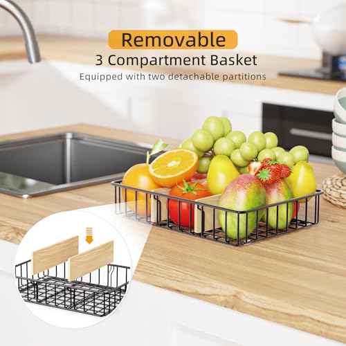 Cesta de frutas con 50% de descuento, organizador de cocina de 3 compartimentos - Image 2