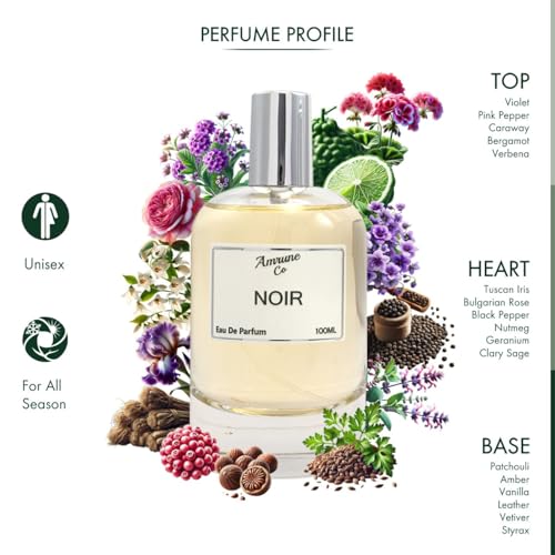Image of Noir | Luxury Unisex Eau De Parfum | Woody Amber Fresh Spicy | Perfume Spray for Men & Women | Strong & Long Lasting Fragrance | Luxury Gift for Man & Woman | 100 ml