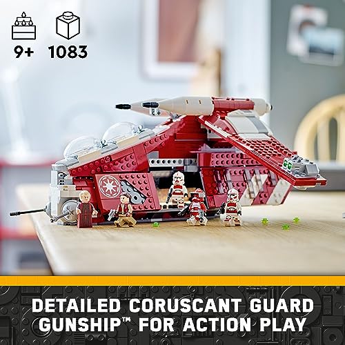 lego star wars the clone wars coruscant guard gunship 75354 buildable star wars toy for 9 year olds gift idea for fans including chancellor palpatine padme and 3 clone trooper minifigures