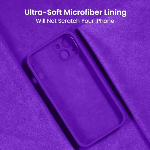 Image of FireNova Designed for iPhone 14 Case, Silicone Upgraded [Camera Protection] Phone Case, Soft Anti-Scratch Microfiber Lining Inside, 6.1 inch, Neon Purple