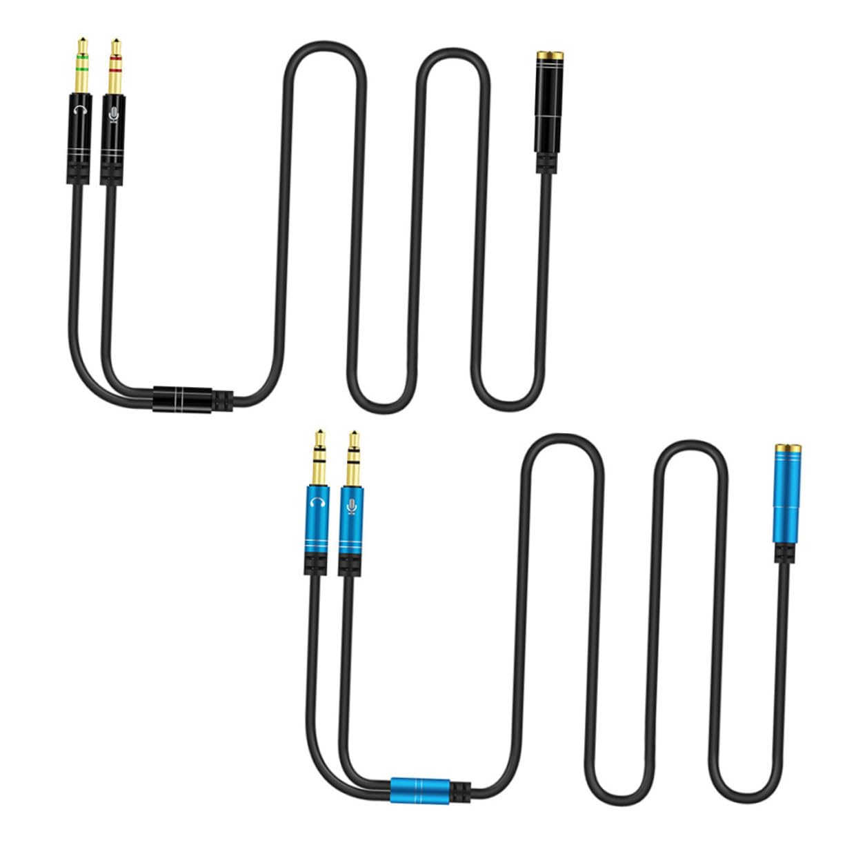 Uonlytech 5 Set Di Cavi Splitter Audio Y Per Microfono Con Prestazioni Stabili Facile Installazione Per Computer Desktop E Laptop 2 Pezzi * 5