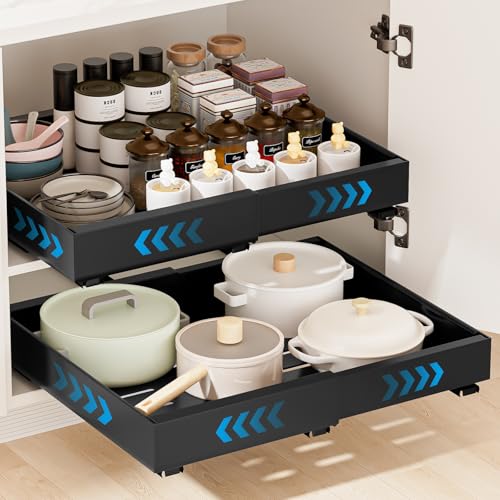 Cassetto Telescopico, 2 Pezzi Espandibile Ripiani per Cassetti Estraibili per Armadio da Cucina Cassetto Scorrevole Estensibile Estraibile Larghezza Regolabile 32-52cm Per Cucina Bagno Soggiorno