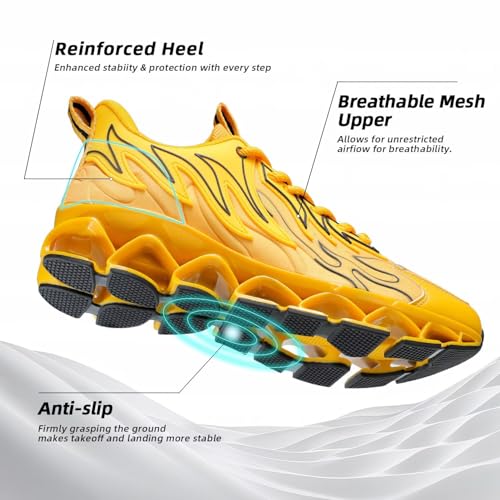 Image of Mens Running Shoes Mesh Breathable Trail Runners Fashion Sport Blade Walking Tennis Sneakers