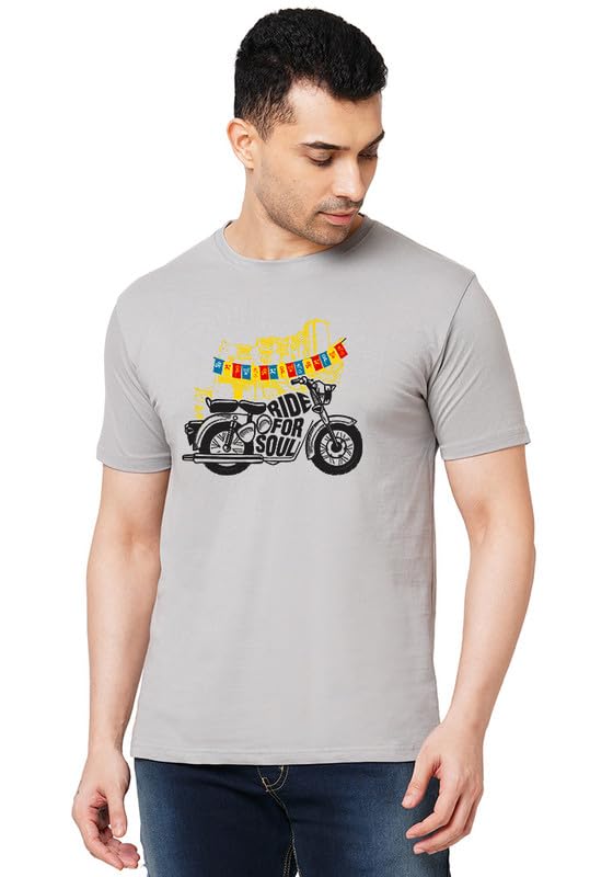 Image of Wear Your Opinion Men's S to 5XL Premium Combed Cotton Printed Half Sleeve T-Shirt (Design : Ride for Soul)