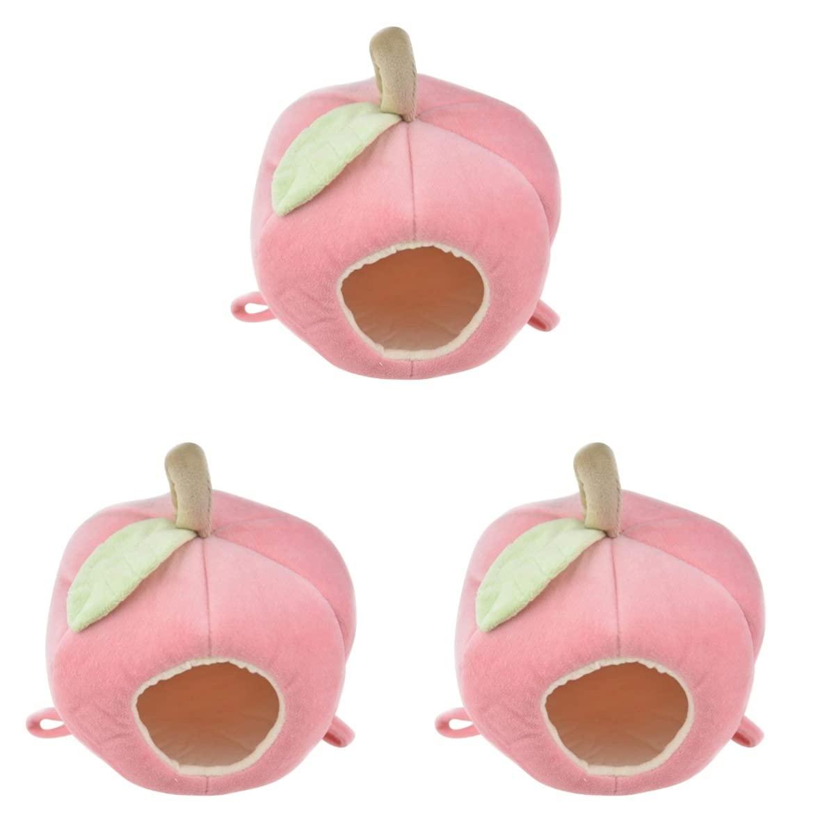 Mipcase 3stücke Kleintier Hängennest Für Meerschweinchen Warmes Apfel-Nest Für Winter Mit Abnehmbarem Baumwollpolster Gemütlicher Rückzugsort Für Kleine Haustiere