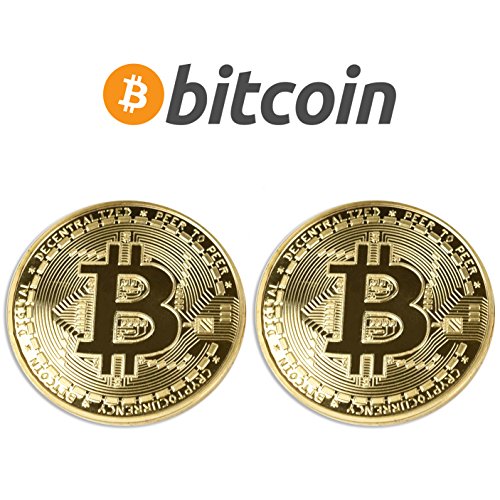 YaaNBit M1N1NG19 2PCs Gold Plated Bitcoins | HODL Cryptocurrency | Limited Edition BTC Crypto Coins Mining | Unique Gifts for Adults/Funny Gift