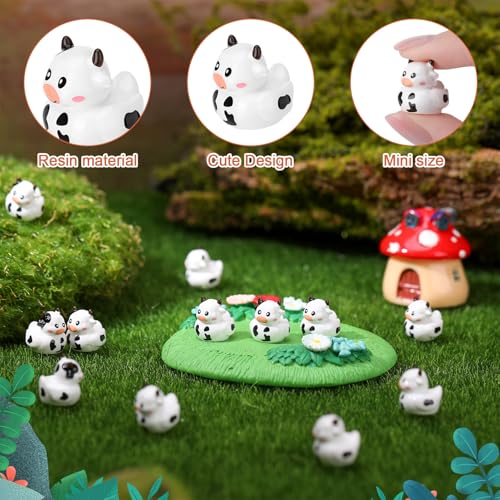 Image of 50 Pcs Cow Ducks Toy Figures, Mini Cow Resin Ducks Bulk, Tiny Cows Figurine Dress up Duck Toy for Party Favors (Cow)