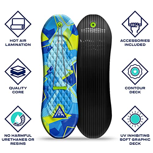 Artikfun Premium Foam Snowboard Sled 2-Pack | Tow Rope And Handle | Sized For Youth And Adults | Contoured Foot Deck Design | 48In-122Cm Design Length | #TOP2