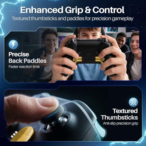 Image of TNP for Elite Controller Paddles Compatible with Xbox Elite Series 1, 2 & Core Controller - 5 in 1 Accessories Replacement Metal Stainless Steel Paddles Trigger & D-Pad Parts, Gold