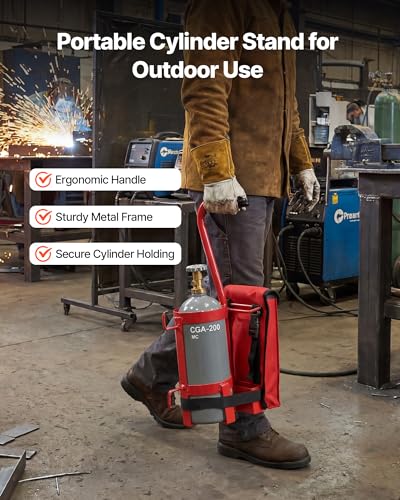 Image of VEVOR Air Acetylene Torch Kit, Acetylene Gas Welding Tool with 11.8FT Rubber Hose, Self-Lighting Welding Tip & CGA200 Regulator, Swirl Frame Brazing Torch Kit with Cylinder Stand for Metalworking