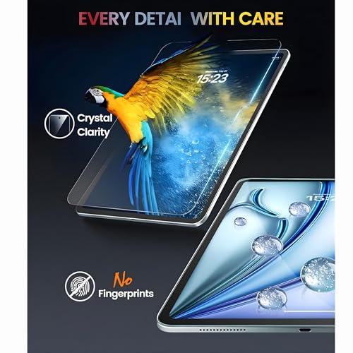 Image of OHAYO 9H Military Strength Car Display Screen Protector for iPad Air 11 Inch M3 / M2 (2024) - Ultra Hard Scratch Resistant Film, HD Clear, Bubble-Free, Not Tempered Glass, Tough Protective Layer for Car Screens