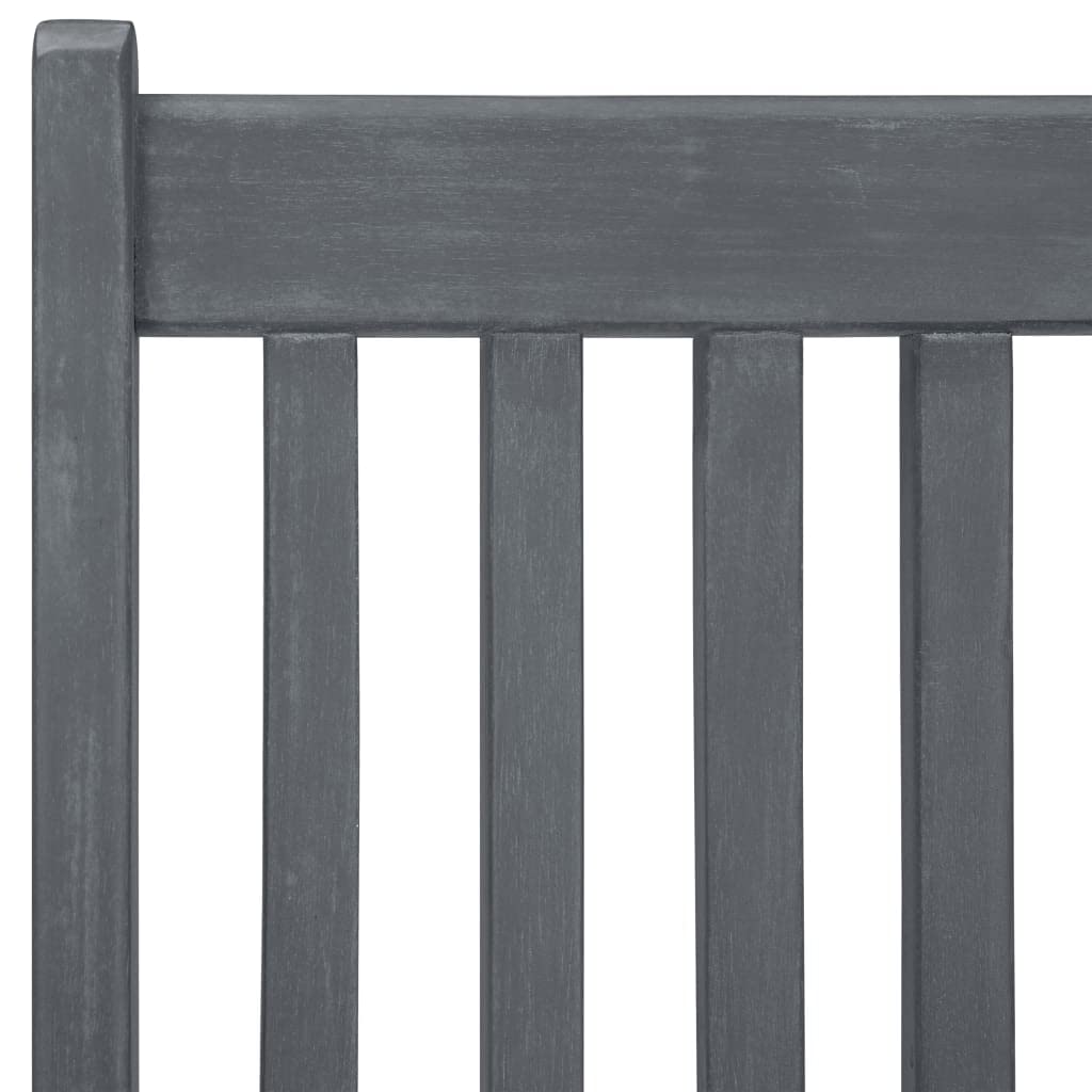 7-cz. zestaw mebli ogrodowych z litego drewna akacjowego w kolorze szarym, składany stół i krzesła z regulacją w 5 pozycjach, idealny komplet na taras i patio.