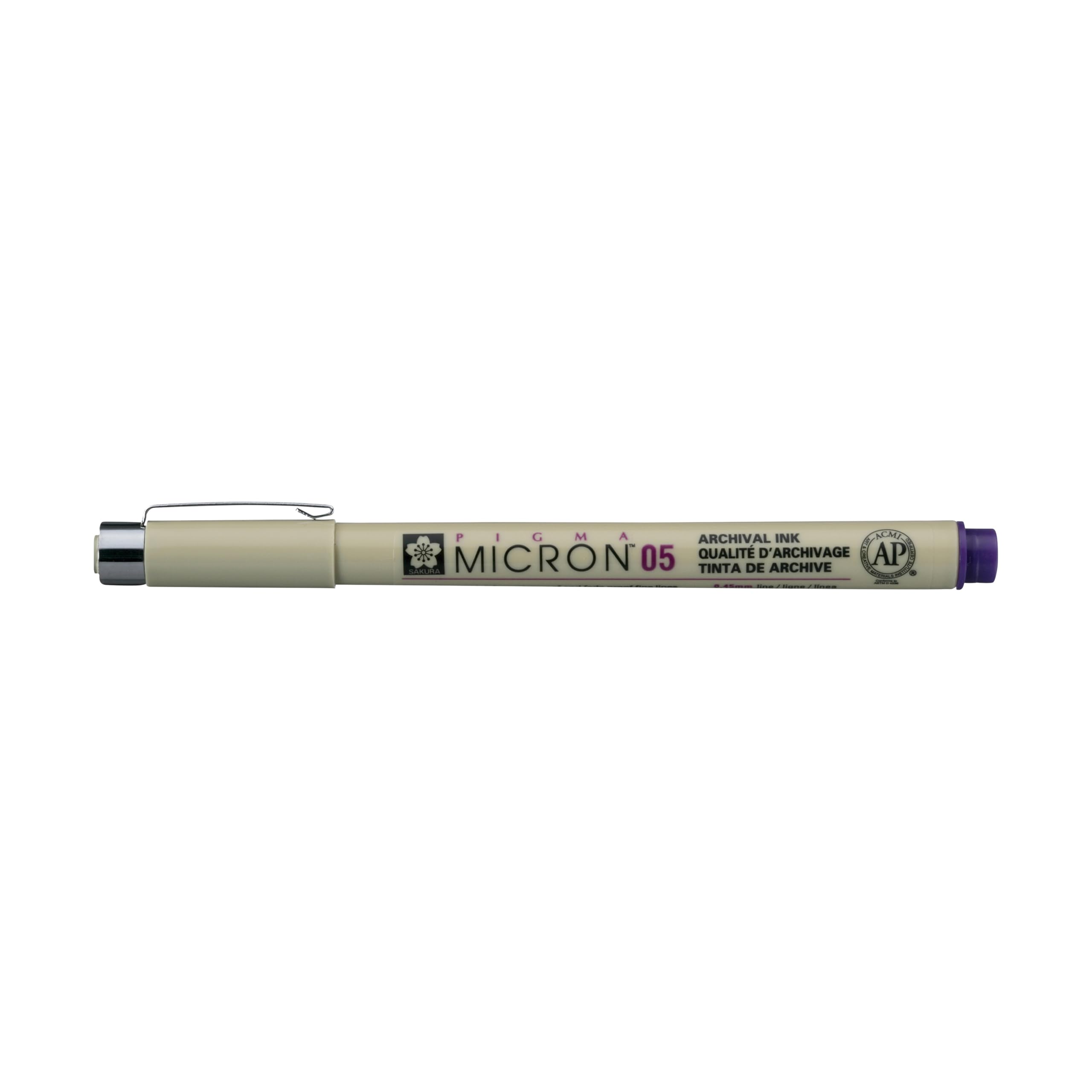 SAKURA Pigma Micron 05-0.45 mm Fineliner - Purple - Archival Quality Waterproof Ink - Professional Art and Technical Drawing Pen