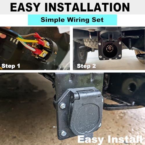 Image of 7 Way Trailer Socket with Waterproof Seal Vehicle-Side Connector