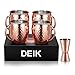 Produktbild DEIK Moscow Mule Becher, Kupferbecher, Tassen Set 4er mit Gehämmert, Doppelwandig, Keine Beschichtung, Rein, 530ml Handgefertigt Kupfertassen Großartig für Cocktail Gekühlte Getränk, Vodka, Geschenk