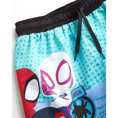 Image of Marvel Boys Rash Guard Set 2 Piece Hulk Spiderman Swim Shirt & Swim Trunks