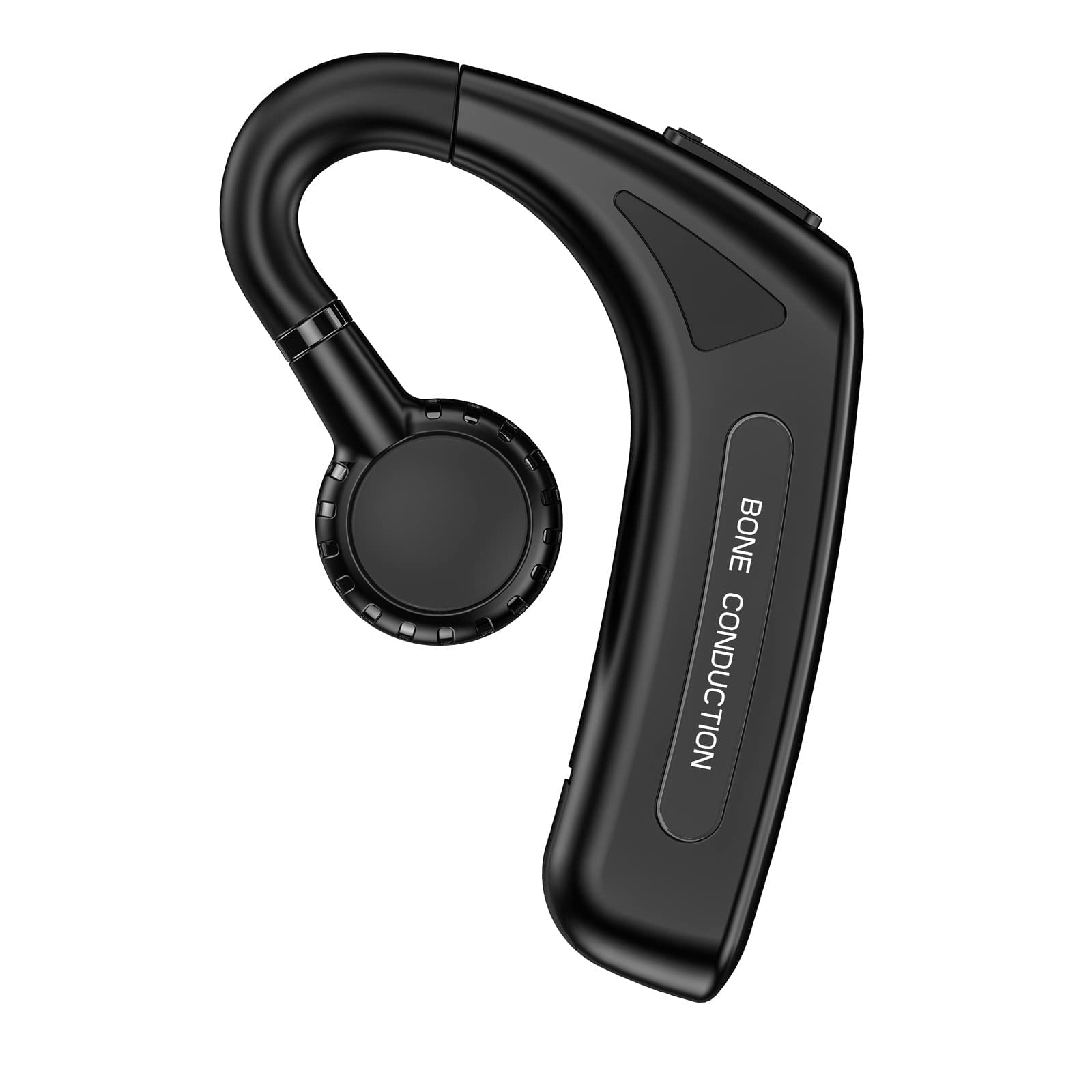 Open Ear Headphones Bluetooth Single Bone Conduction Wireless Earbuds with Earhooks Microphone Earphones IPX5 Waterproof Long Battery Life Earpiece for Workout Sports Running Android iOS Black
