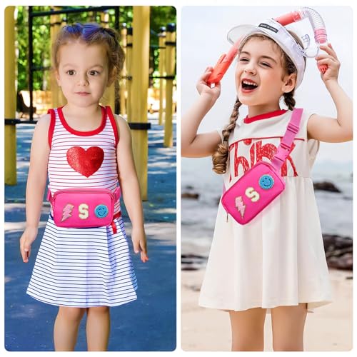 Image of PainZieteg Fanny Pack for Girls Chenille Letter Belt Bag Crossbody for Kids