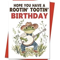 Mcduldul Funny Frog Birthday Card Gifts for Women Men Him Her | Cowboy Rock Bday Cards Decoration