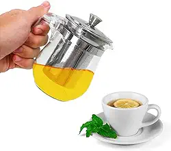 Chaleira De Vidro Com Infusor Bule e Coador 350ml