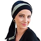 CAREBELL Smooth Casual Navy - Turbante Gorro oncologico de bambú para quimioterapia o Alopecia