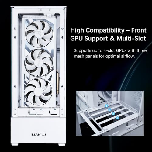 Image of Lian Li SUP 01-45L Stand-Up Platform case- Independent Chamber Direct Cooling design-510mm PCIe 4.0 Riser Cable-Pre-Installed 3X 120mm Fans-Dual ARGB Strips-Supports 360mm /280mm AIO-Black (SUP01X.US)