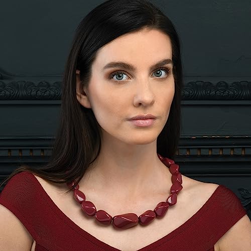 ZAVANA 22 inches Long Statement Necklace for Women, Handmade Boho Chic Chunky Necklace for Women with Coloured Twisted Resin Links, Unusual Colouful Bohemian Costume Jewelry for Women2