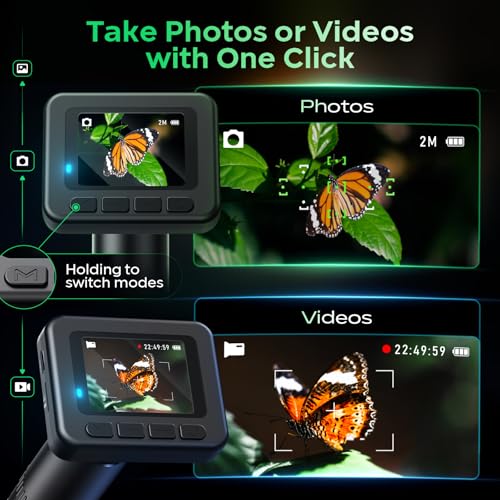 Image of Handheld Digital Microscope D-KS2 with 2 inch IPS Screen - Take Pictures & Videos - Download to PC & Mac - 1000X Pocket Microscope for Kids /Adults with 32G SD Card - Use Indoors&Outdoors