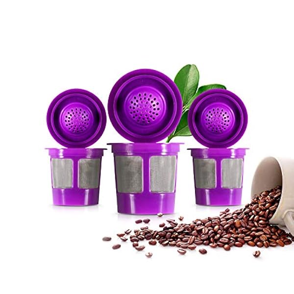 4-pack återanvändbara K-koppar för Keurig 1.0 & 2.0 maskiner - passar de flesta Keurig-bryggare (se fullständig lista)