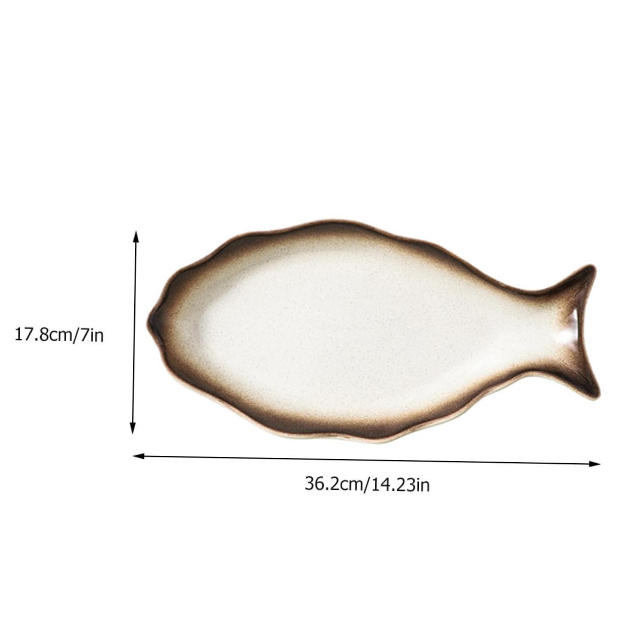 Zerodeko Plato para Servir Pescado de Cerámica Estilo Japonés Diseño Creativo en Forma de Pez, Fácil de Limpiar y Cómodo al Tacto, Adecuado para Restaurante o Casa