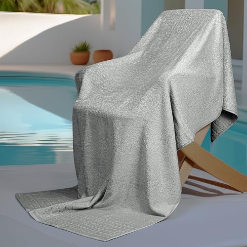 Tens Towels Pack of 1 Jumbo Bath Sheet 40 x 80 Inches, Extra Large & Light Weight, Quicker to Dry, 100% Cotton, Super Soft & Absorbent, Perfect to Wrap Yourself in, Cool Grey