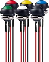 Vista 9 de 24 interruptores de botón con pestillo de 0.472 pulgadas SPST ON/OFF AC 250V/1.5A 125V/3A, mini interruptor basculante redondo con cerradura