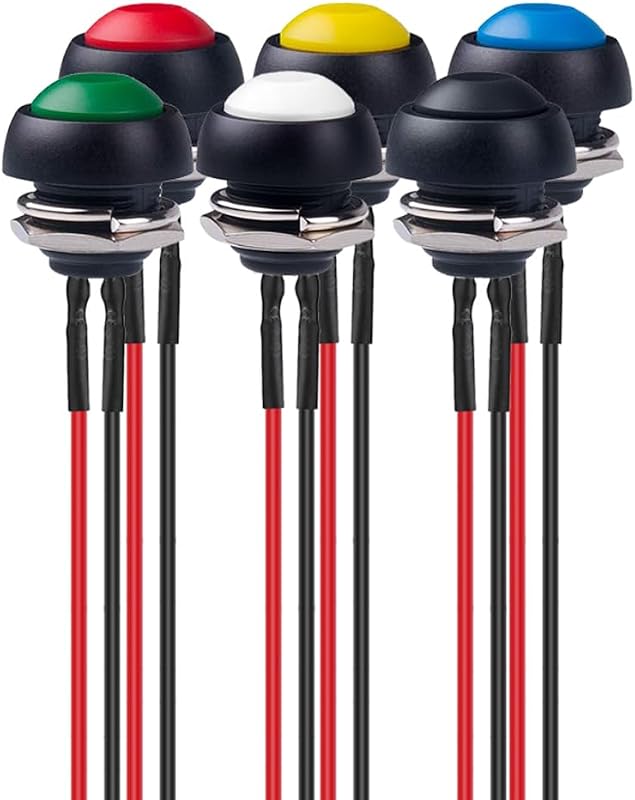 Gebildet 6db 12mm vízálló nyomógomb 250V/3A ON-OFF kapcsoló autóhoz